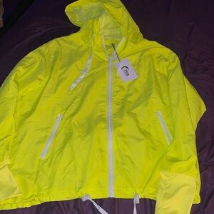 ZYIA Electric Yellow Bomber Jacket XL NWT